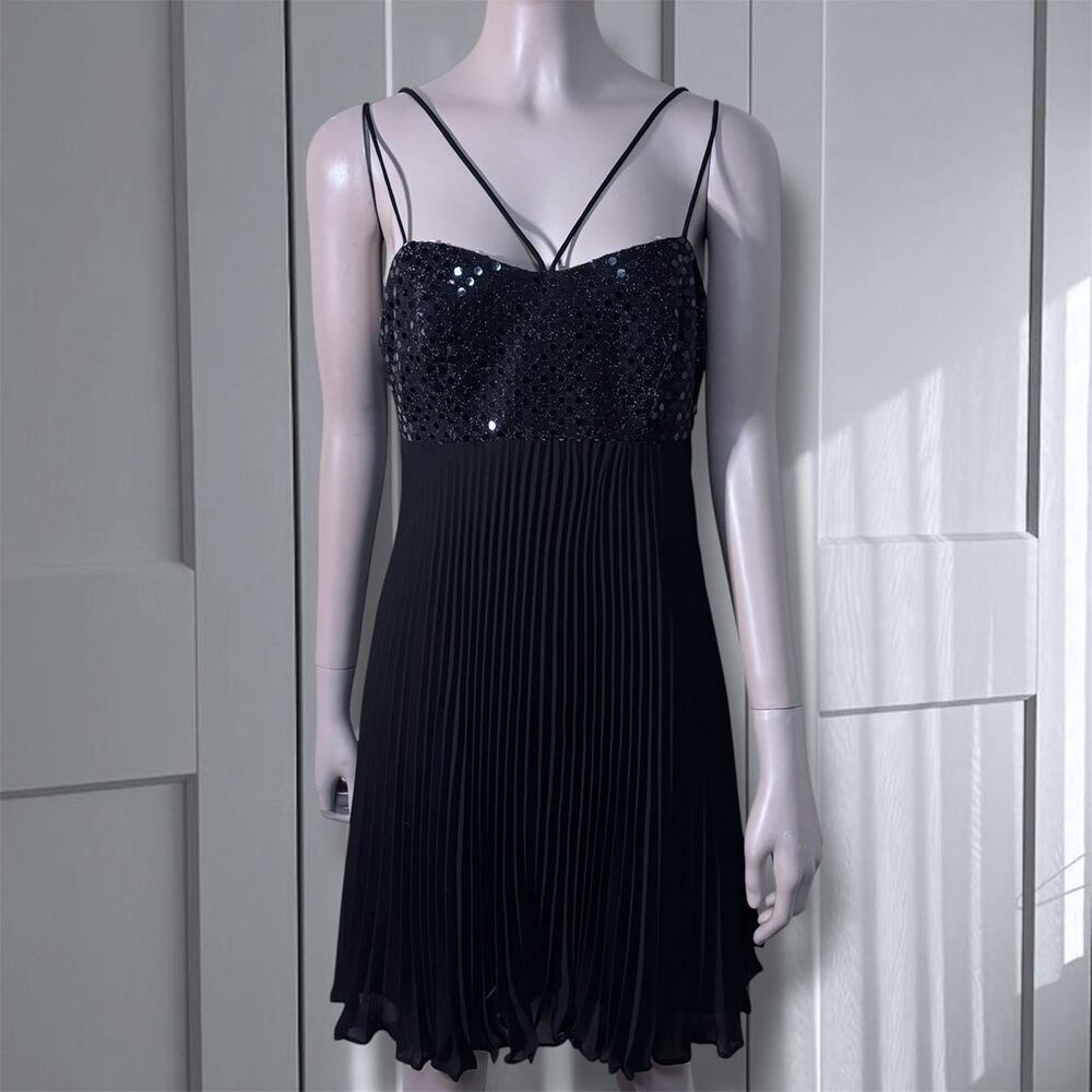Vintage y2k black sequin pleated